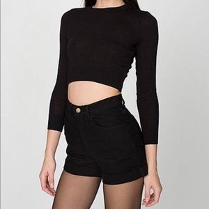 American Apparel High Waisted Black Shorts