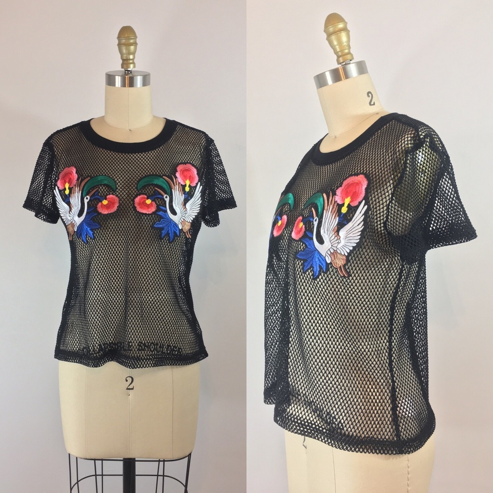 Women’s Boutique Mesh Embroidered Blouse