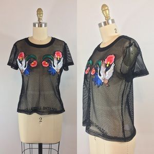 Women’s Boutique Mesh Embroidered Blouse