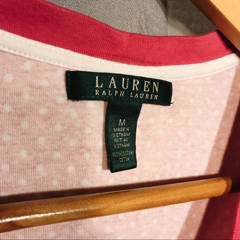POLO RALPH LAUREN pink and white polka dot // NWOT