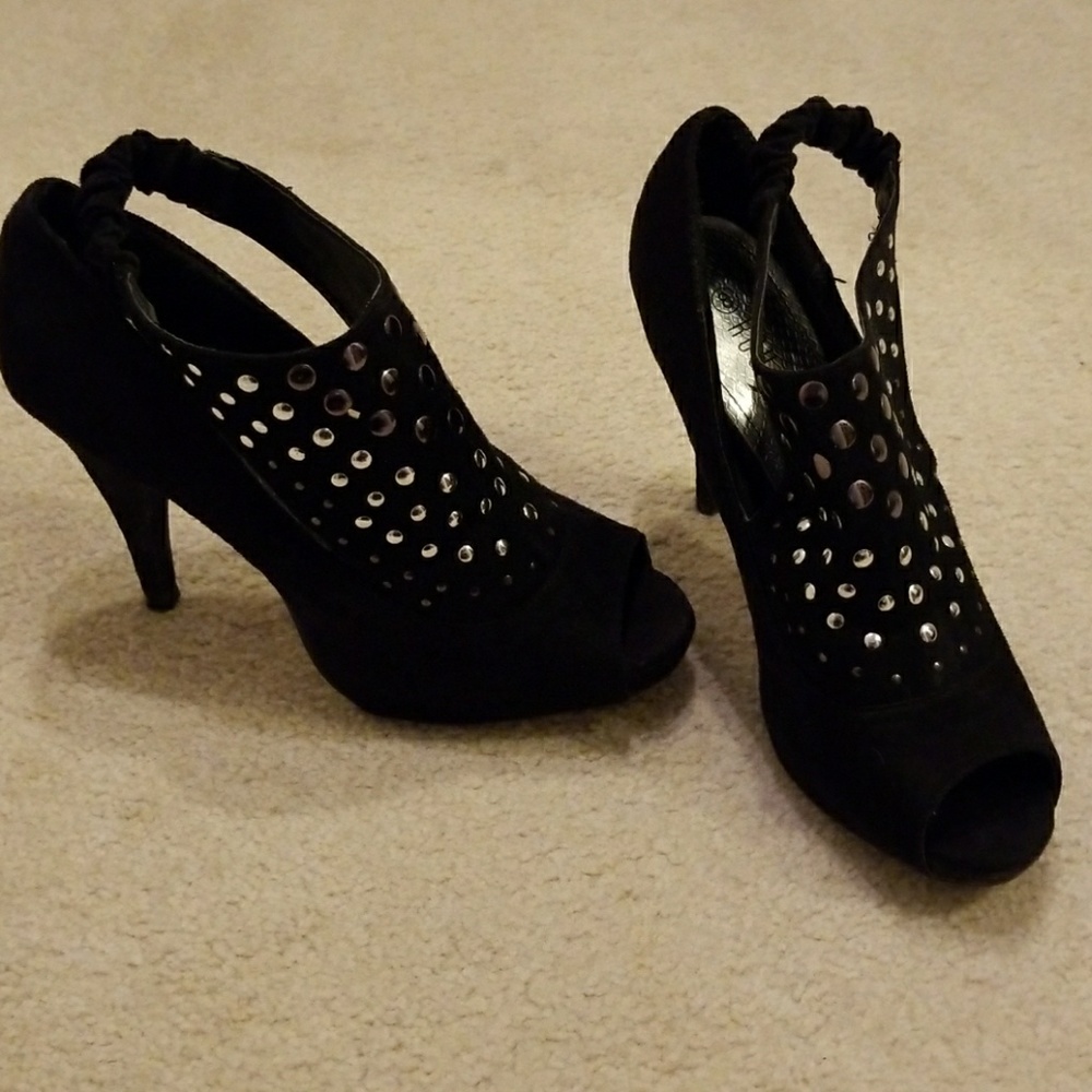 Black studded heels