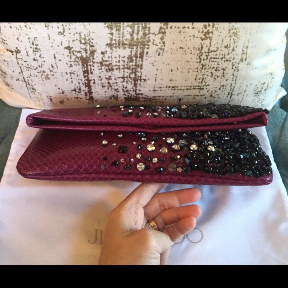 Gorgeous! Jimmy Choo Python Crystal Clutch - image 5