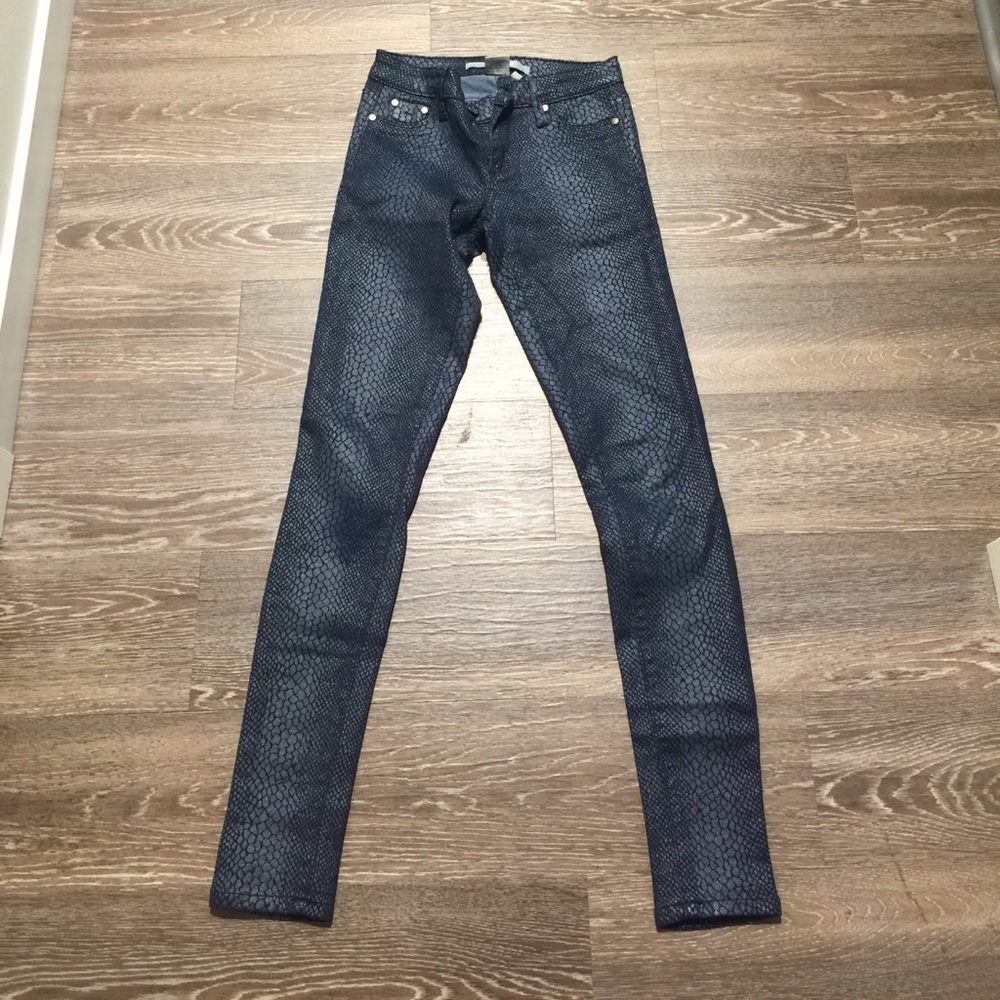 Metallic snakeskin jeans!!