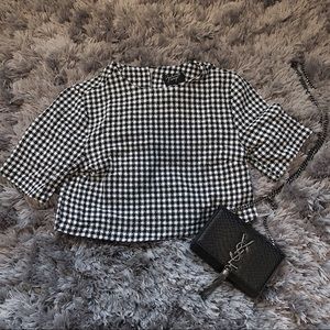 Black and White Checkered Crop Top