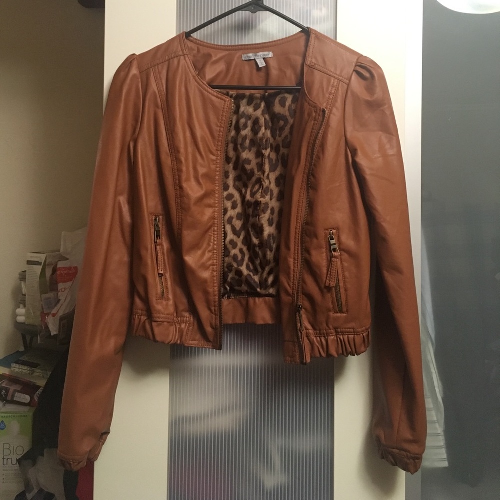 Charlotte Russe Tan Pleather Jacket
