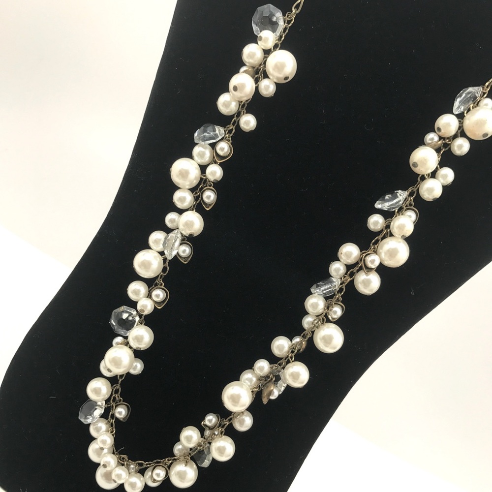 Chloe and Isabel Pearl Crystal Drops Long Necklace
