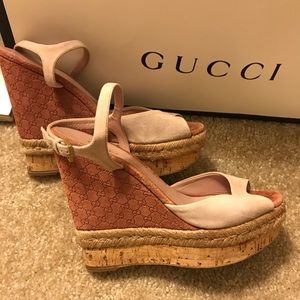 Gucci suede wedges