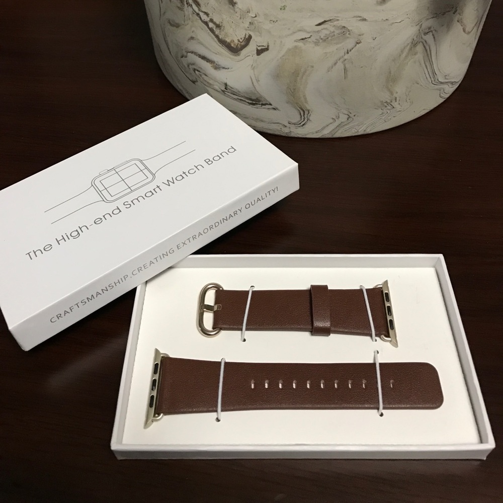 42mm dark brown leather Apple Watch bands