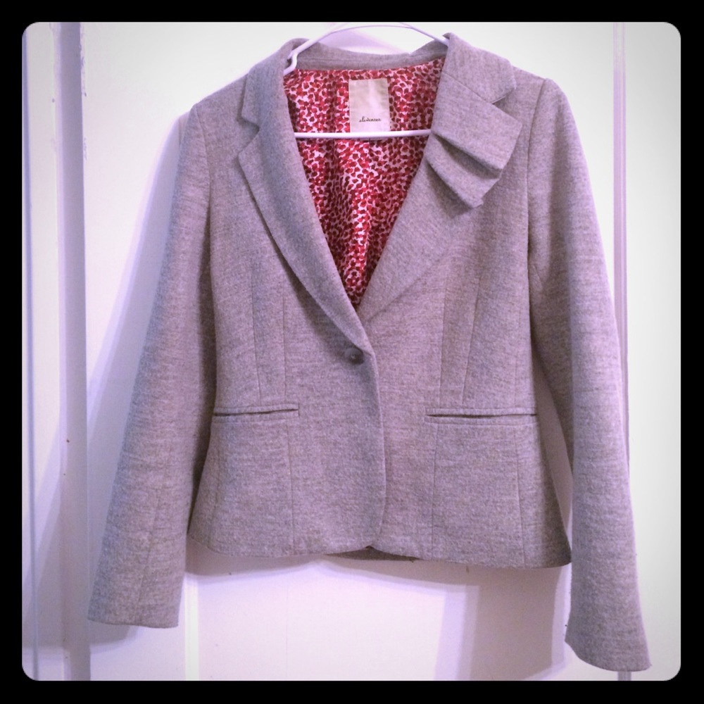 Anthropologie gray felt wool blazer
