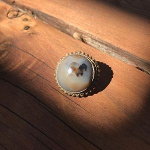 Vintage Ocean Agate Brooch