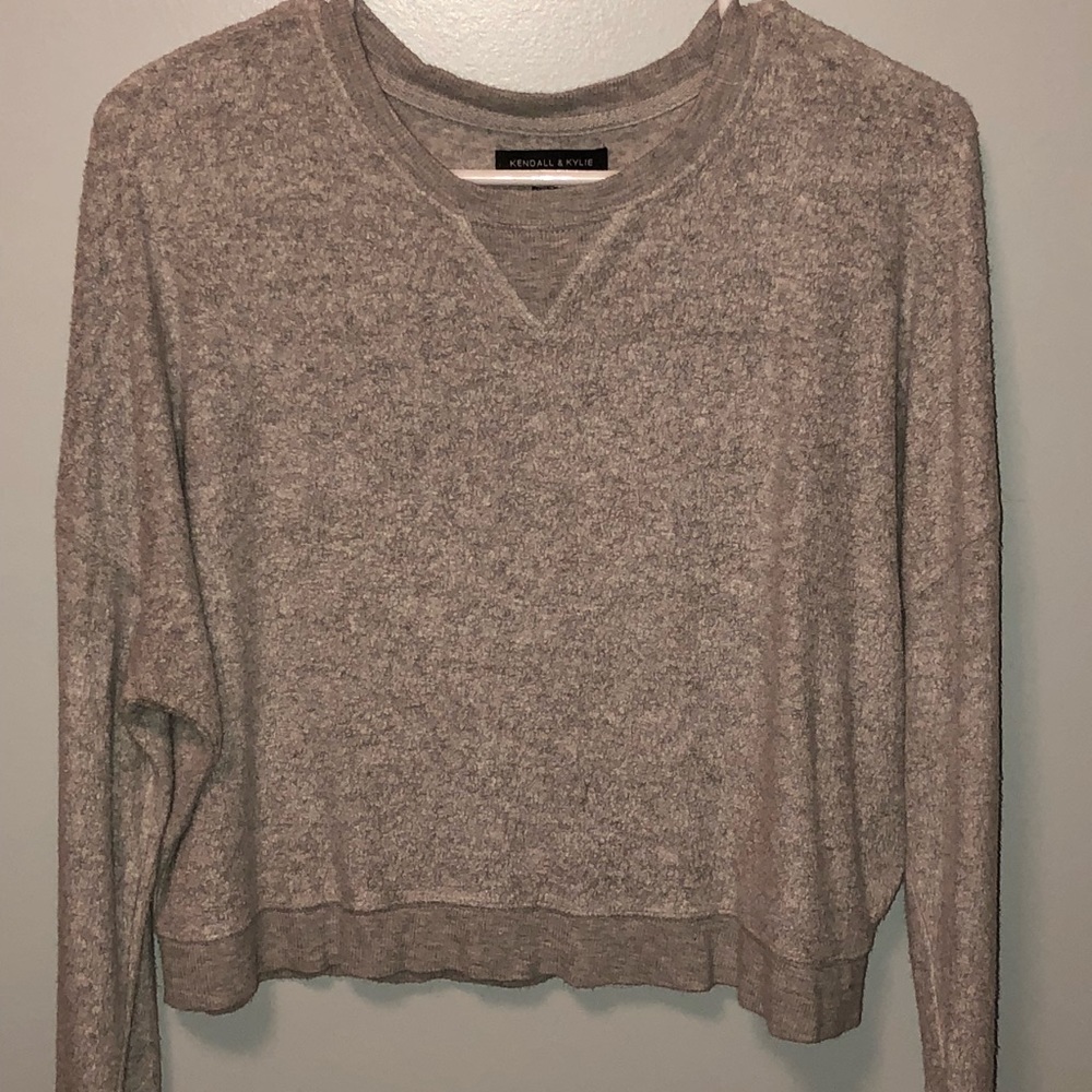 Grey Crop Sweater