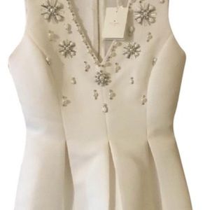 Kate Spade embellished structured white dress.