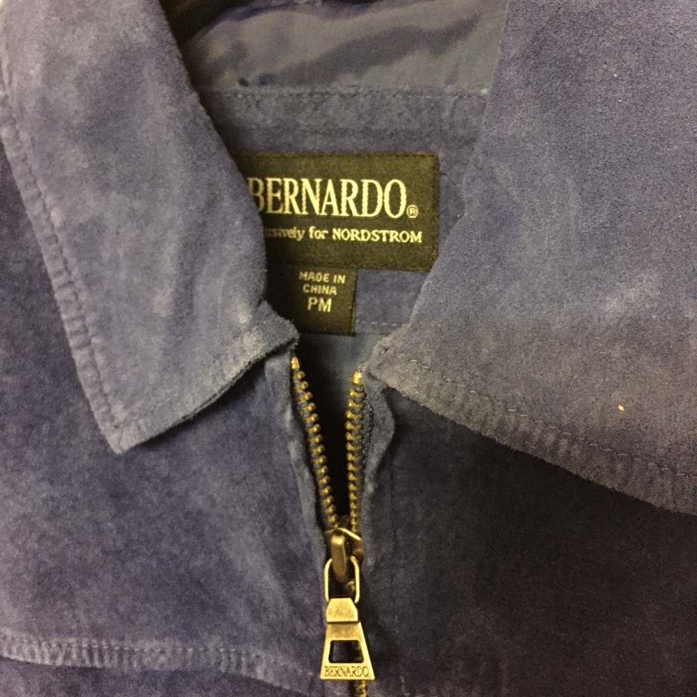 Royal Blue Suede Zip Up Jacket - Picture 4 of 4
