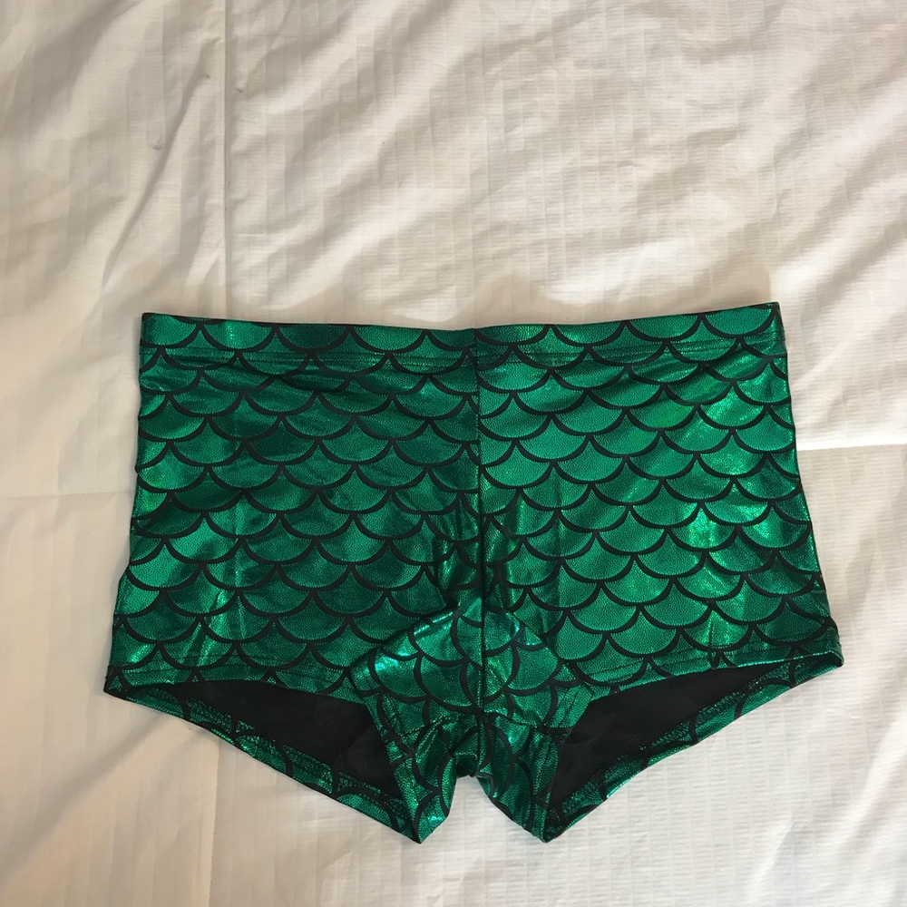 Green mermaid shorts