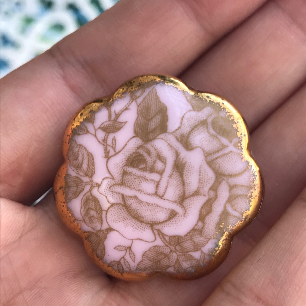 Vintage Royal Albert Rose Gold Brooch