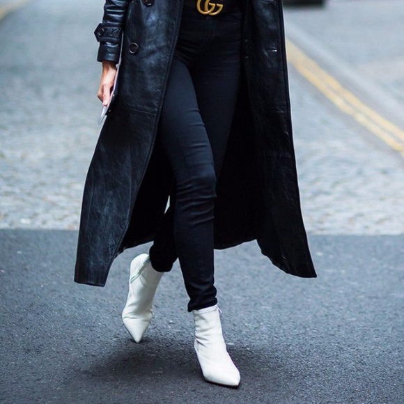 White Patent Leather Ankle Boots- - Picture 4 of 8