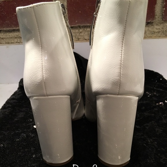White Patent Leather Ankle Boots- - Picture 6 of 8