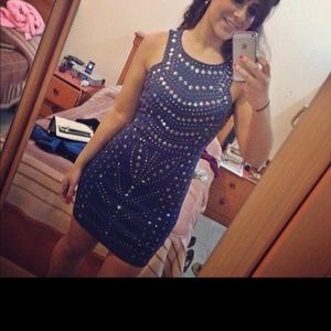 Blue sequin dress