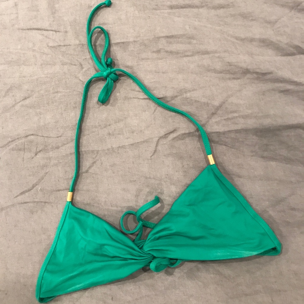 L SPACE bikini top - green - small