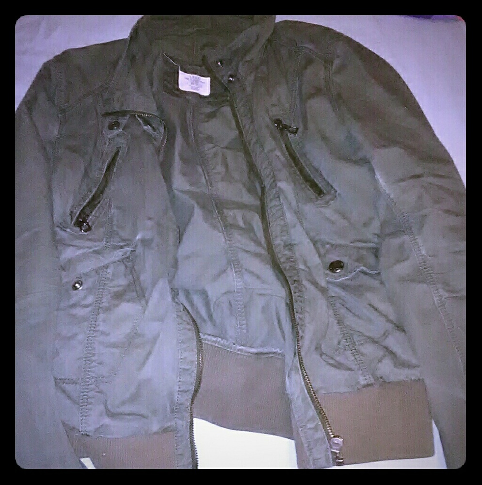 Green H&M utility jacket