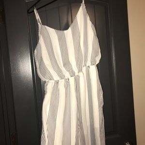 Black and white striped jumpsuit