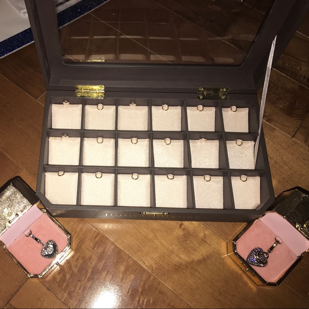 Juicy Couture 18 charm box with two pave hearts 💖