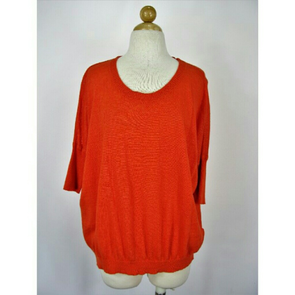 J Crew Linen Knit Drop Shoulder Dolman Sleeve Top