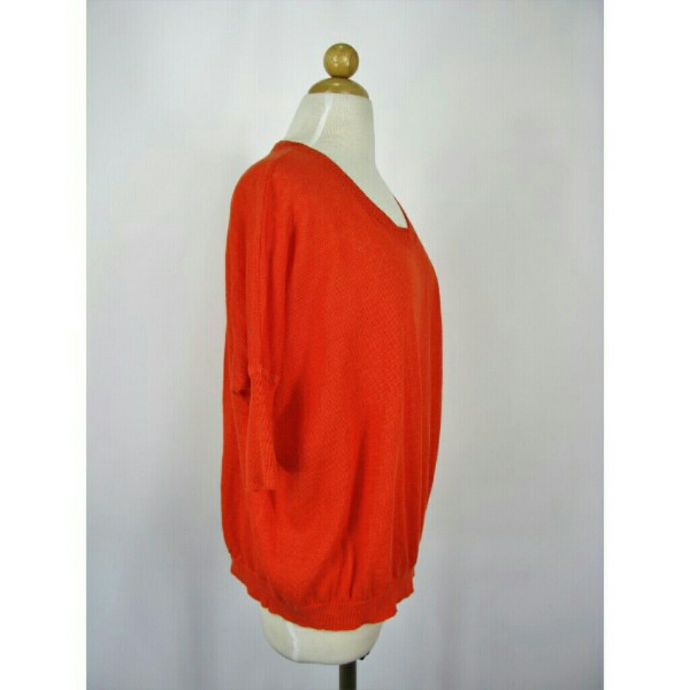 J Crew Linen Knit Drop Shoulder Dolman Sleeve Top - Picture 4 of 7