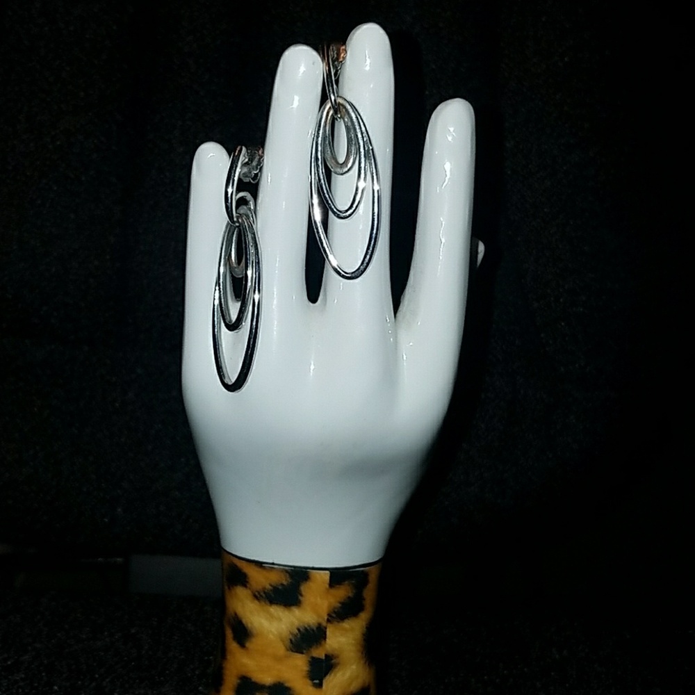 Three Loop hanging earrings
