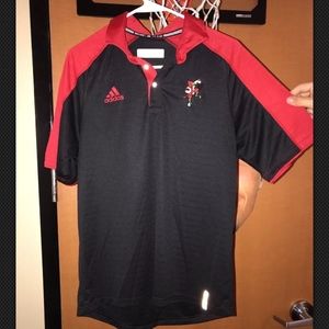 louisville cardinals black and red polo