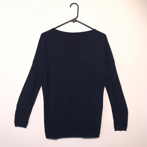 VINCE Navy Boat Neck Sweater - Picture 1 of 2