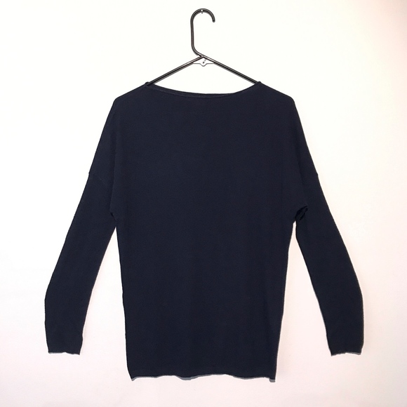 VINCE Navy Boat Neck Sweater - Picture 2 of 2