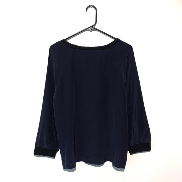 J. CREW Silk Top with Ribbed Accents - Picture 2 of 2