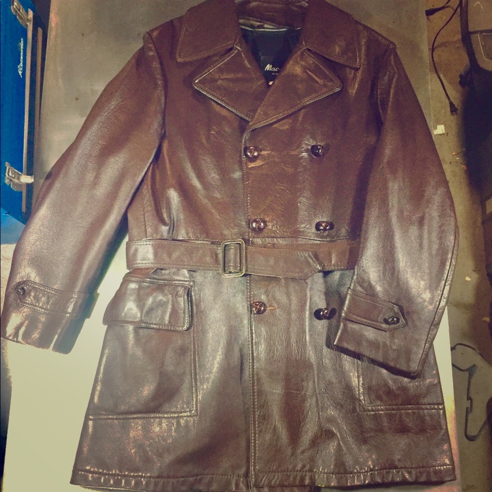 Vintage 70's Lambskin 3/4 length Belted Waist Coat