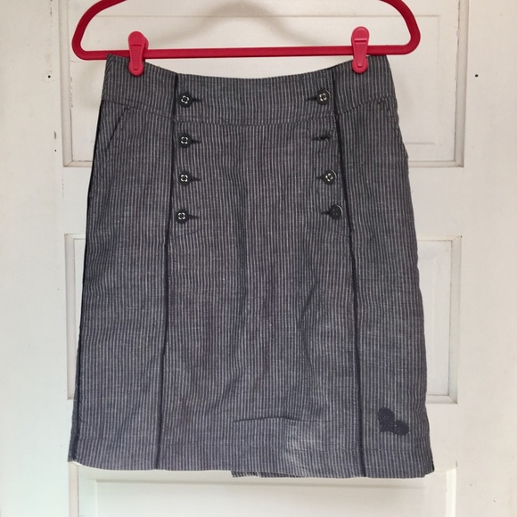 2 for $12 Anna Scott Double Button Pinstripe Skirt - Picture 2 of 6