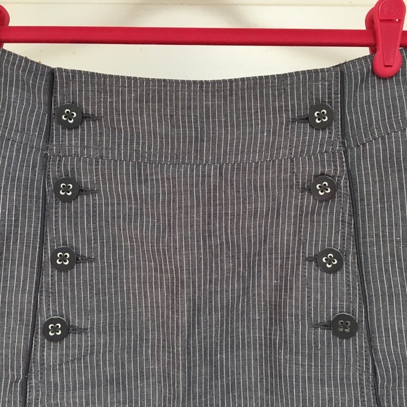 2 for $12 Anna Scott Double Button Pinstripe Skirt - Picture 4 of 6