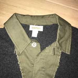 Diesel button up pullover sweater