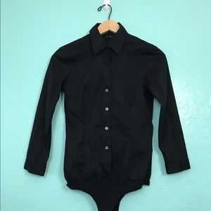 Theory Slim Button Down Bodysuit