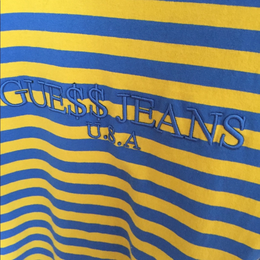 Guess x A$AP striped tee t-shirt blue/yellow