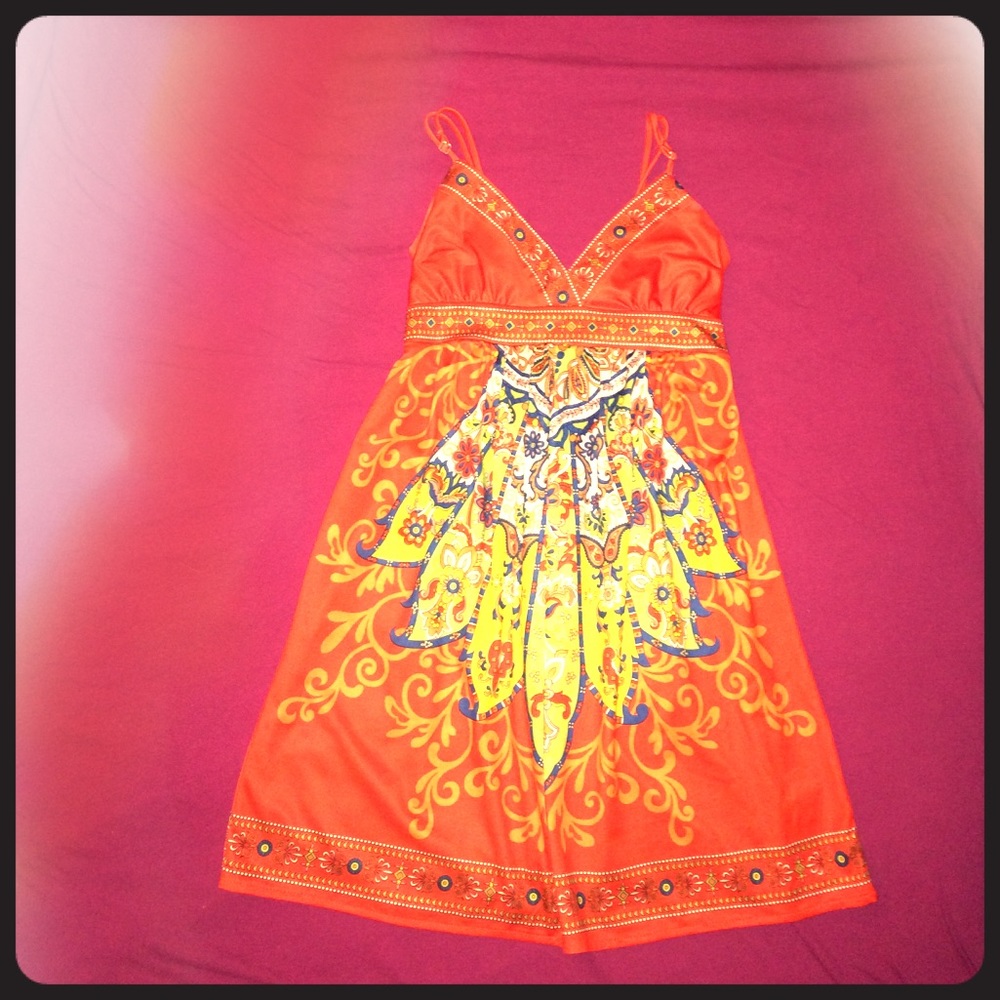 Bright paisley style design dress
