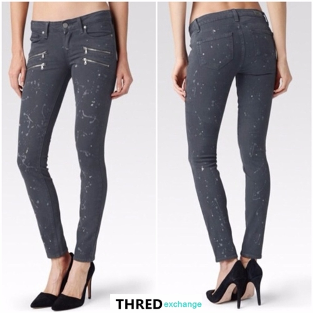 PAIGE EDGEMONT Paint Splatter Skinny Jeans Sz 26