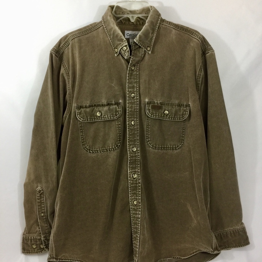 Men’s Carhartt Thick Denim Shirt Size Large