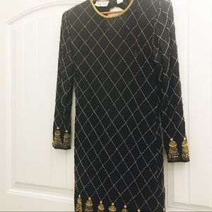 Laurence Kazar Black w Gold Accent Dress SizeXL