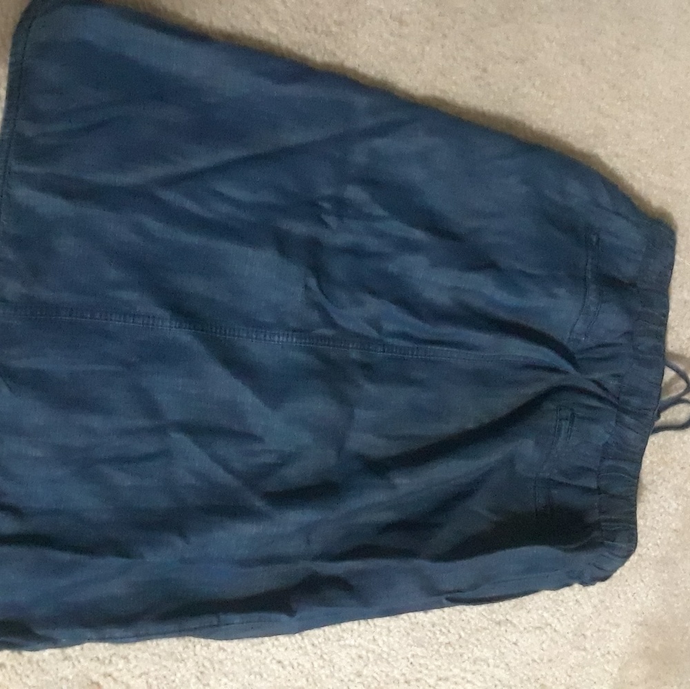 Downcast Basics drawstring chambray denim skirt