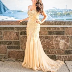 Gold beaded gown