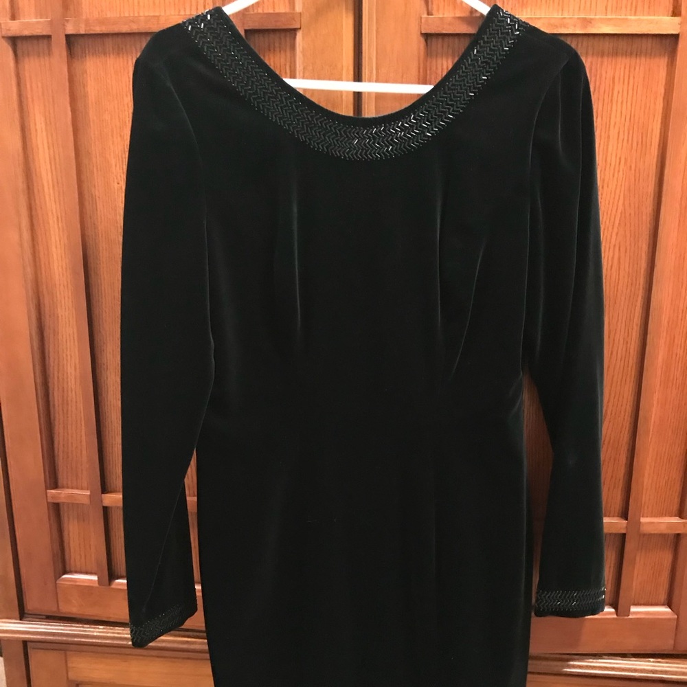 Laura Ashley Black Velvet Dress- Size 8