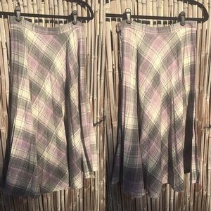 Flawless Pastel Plaid Wool Skirt
