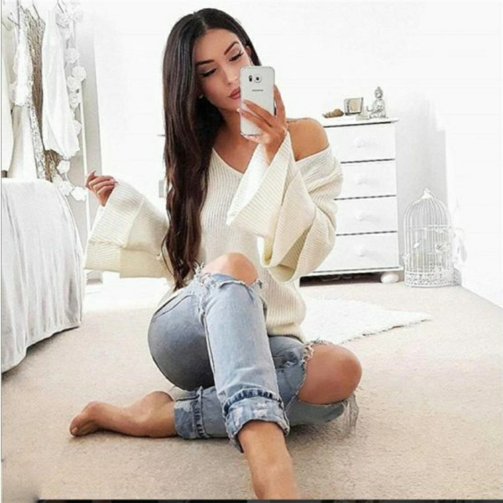 Bell sleeve sweater