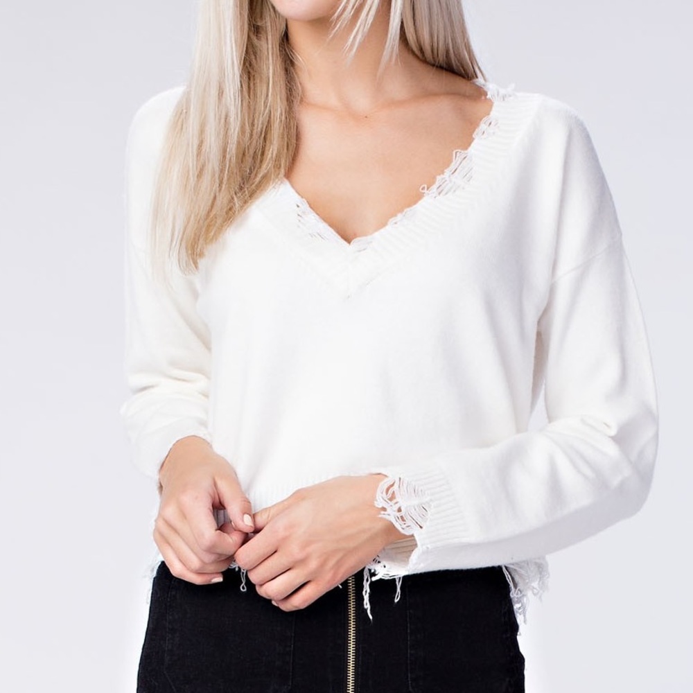 NWT Distressed Sweater