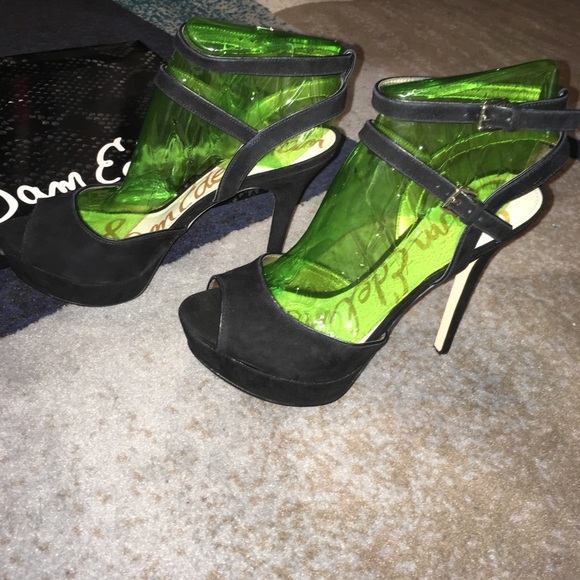 NIB Sam Edelman Black Suede Heels - Picture 3 of 3